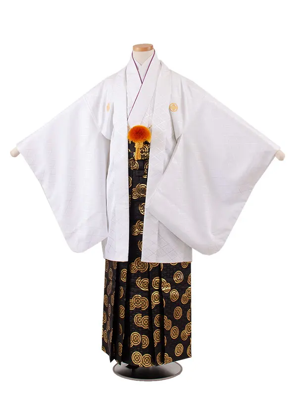 かんたん着付 小学校 卒業式 男の子 袴 白地 1873