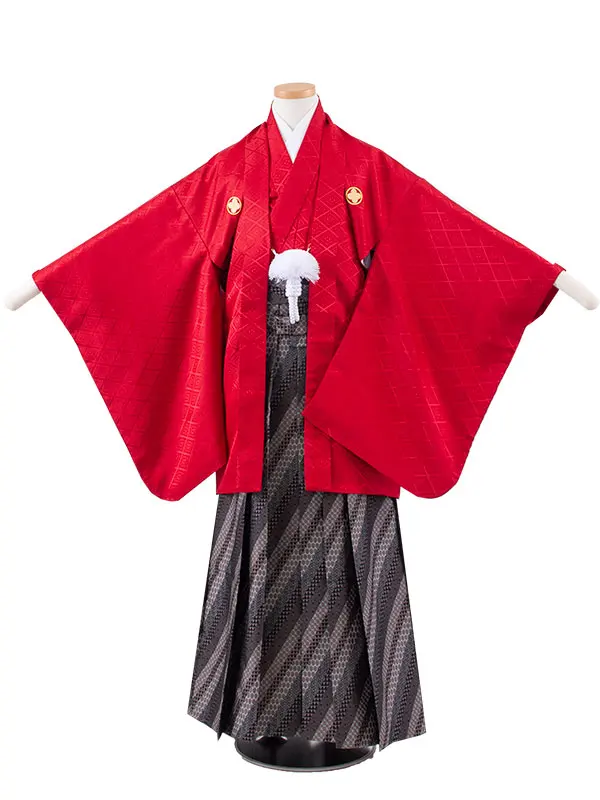 かんたん着付 小学校 卒業式 男の子 袴 赤地 1875