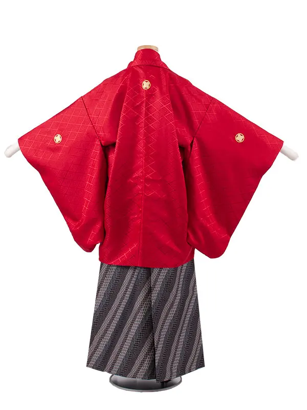 かんたん着付 小学校 卒業式 男の子 袴 赤地 1875