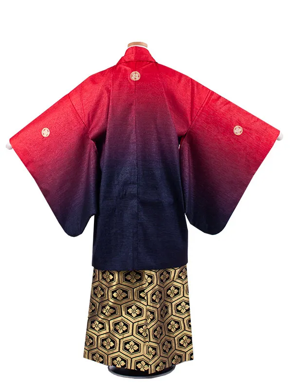 小学校 卒業式 男の子 袴 赤×黒ぼかし 1877