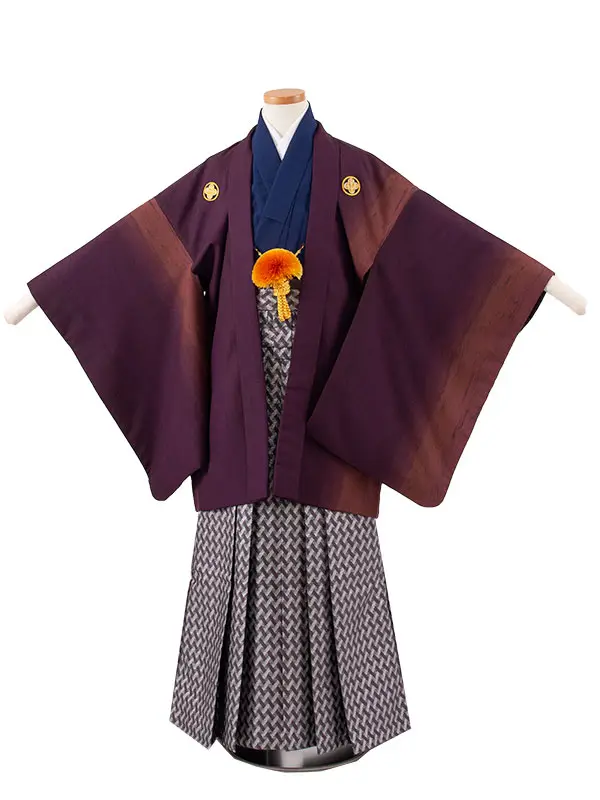 かんたん着付 小学校 卒業式 男の子 袴 深紫 1883