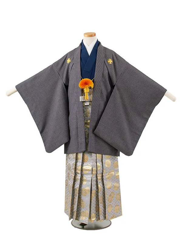 小学校 卒業式 男の子 袴 黒地 ストライプ 1899