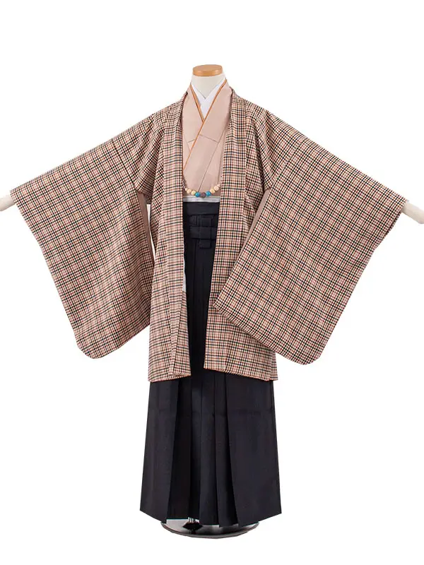 かんたん着付 小学校 卒業式 男の子 袴 ベージュ 1906