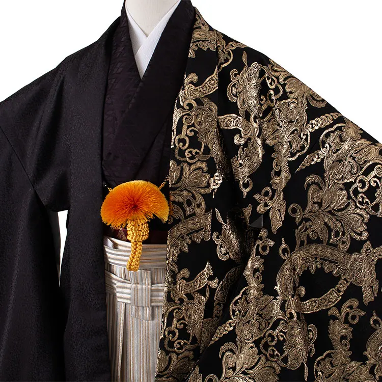 かんたん着付 小学校 卒業式 男の子 袴 黒地 アンティーク柄 1917