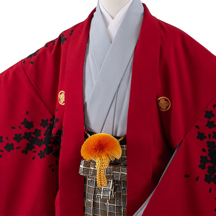 小学校 卒業式 男の子 袴 赤地 黒桜 1924