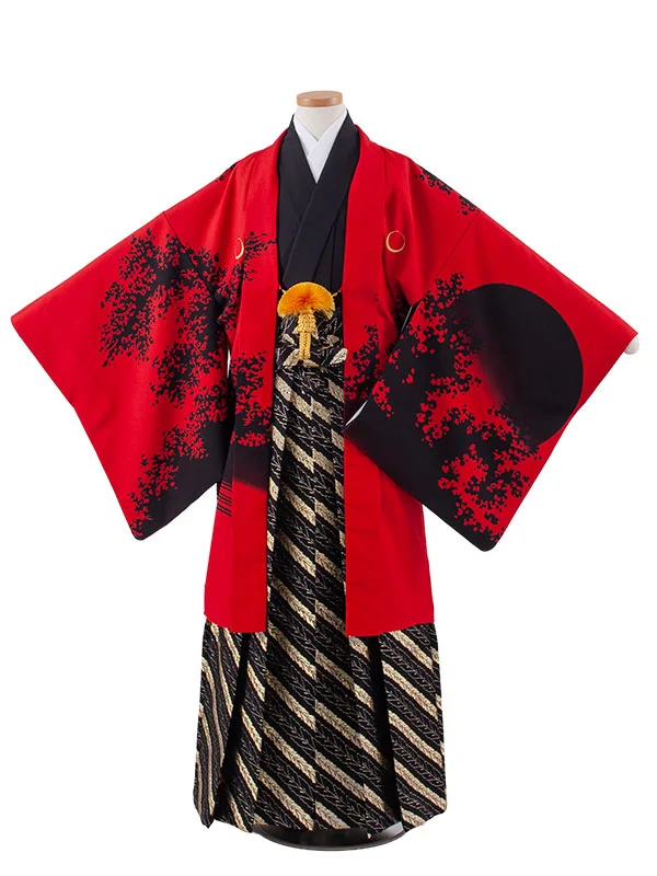 小学校 卒業式 男の子 袴 赤地 龍 1925