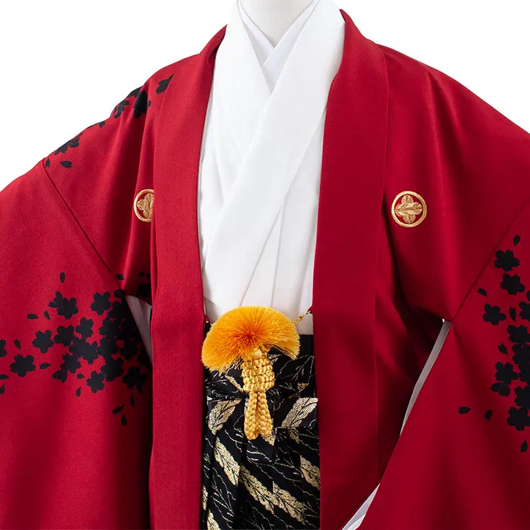 小学校 卒業式 男の子 袴 赤地 黒桜 1927