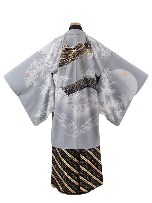 小学校 卒業式 男の子 袴 グレー 龍 1928