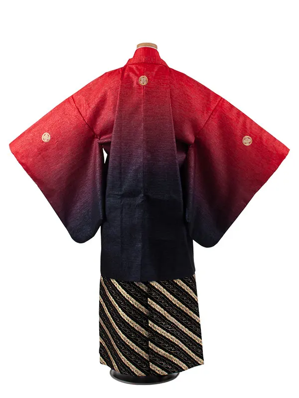 小学校 卒業式 男の子 袴 赤×黒ぼかし 1929
