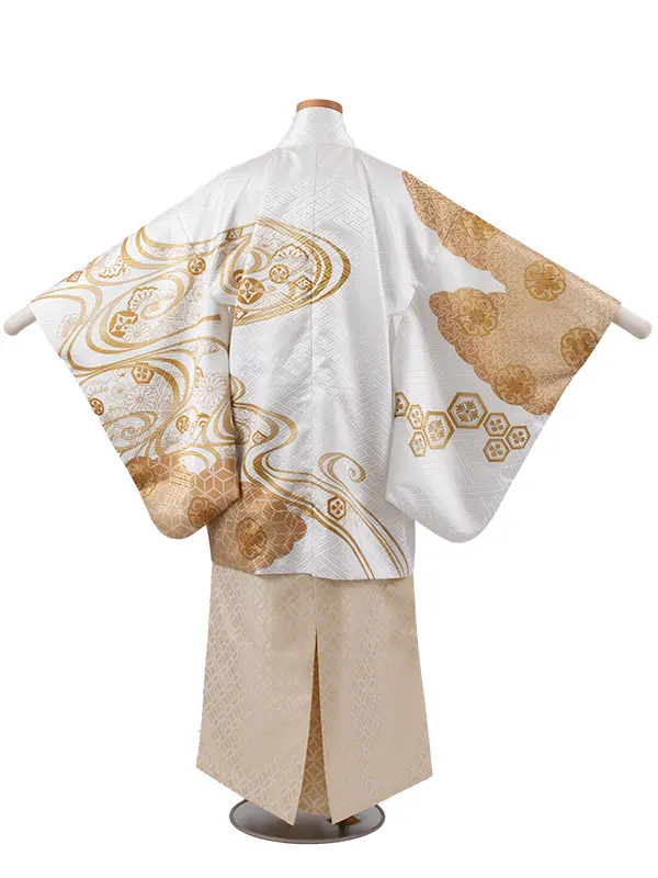 かんたん着付 小学校 卒業式 男の子 袴 白地 流水 1932