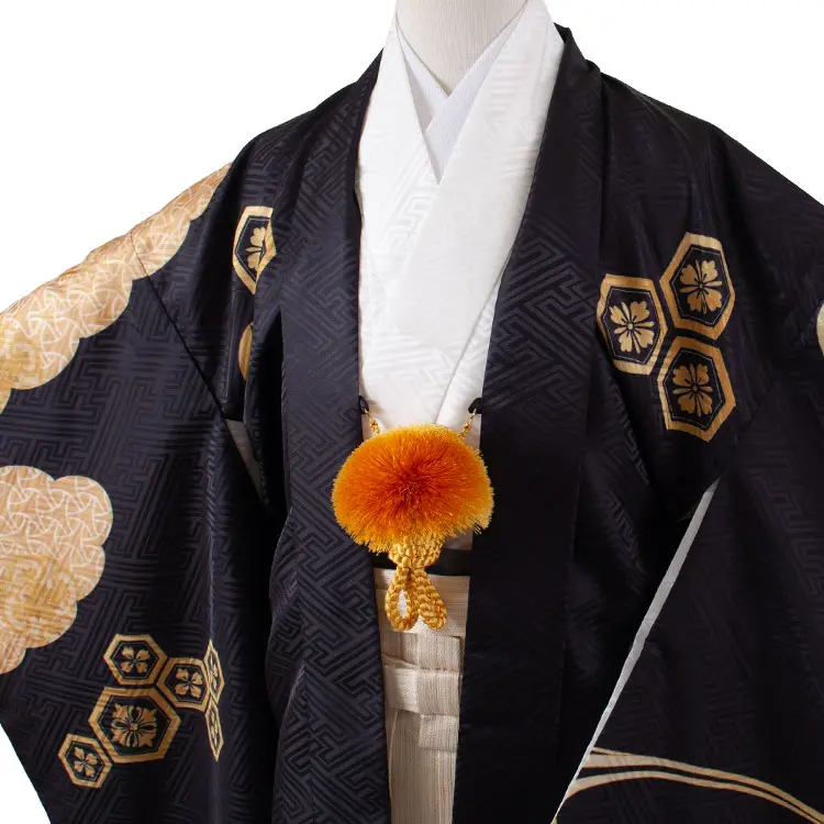 かんたん着付 小学校 卒業式 男の子 袴 黒地 流水 1934