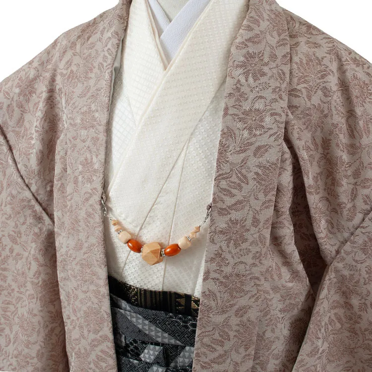 かんたん着付 小学校 卒業式 男の子 袴 ブラウン 花柄 1937