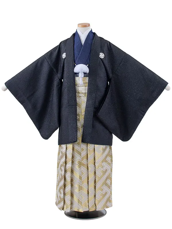 かんたん着付 小学校 卒業式 男の子 袴 黒地 1950