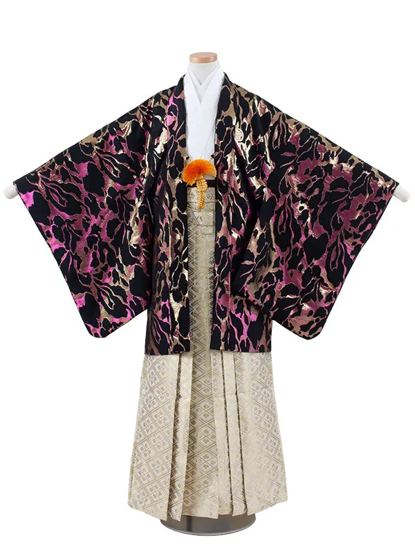 かんたん着付 小学校 卒業式 男の子 袴 黒地 1951