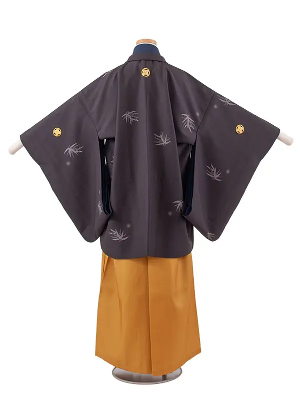 かんたん着付 小学校 卒業式 男の子 袴 黒地 竹 1962