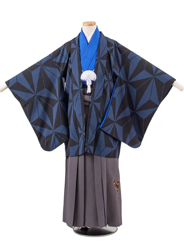 小学校 卒業式 男の子 袴 紺地 幾何学模様 1964