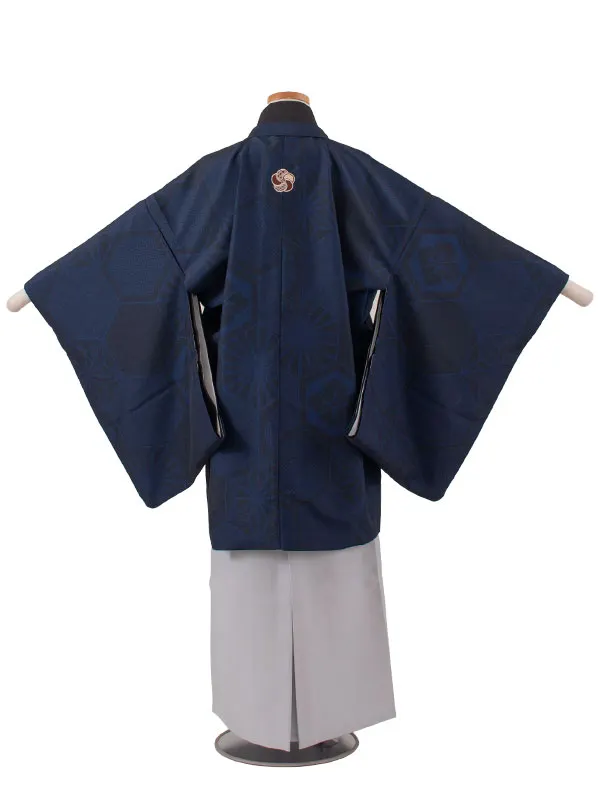 かんたん着付 小学校 卒業式 男の子 袴 紺地 亀甲文様 1973
