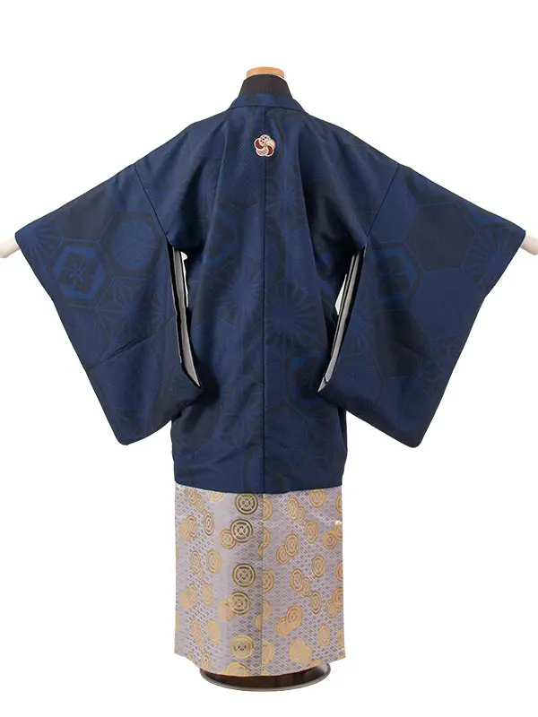 かんたん着付 小学校 卒業式 男の子 袴 紺地 亀甲文様 1976