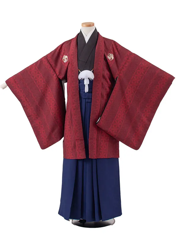 かんたん着付 小学校 卒業式 男の子 袴 赤地 1977