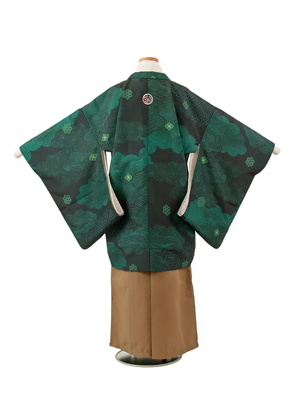 かんたん着付 小学校 卒業式 男の子 袴 緑地 吉祥文様 1979