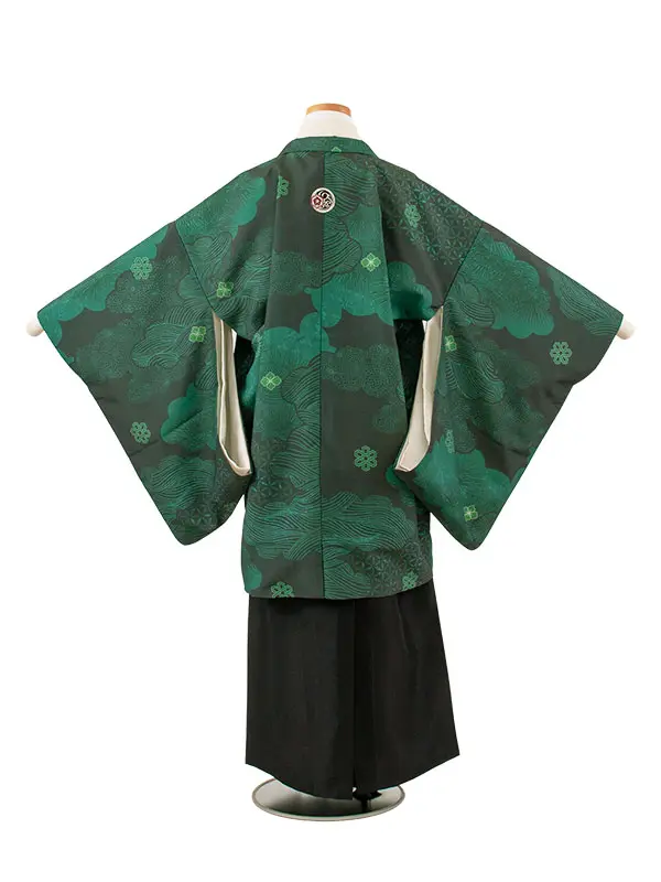 かんたん着付 小学校 卒業式 男の子 袴 緑地 吉祥文様 1980