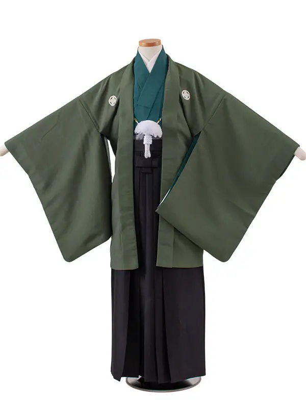 かんたん着付 小学校 卒業式 男の子 袴 緑地 1986