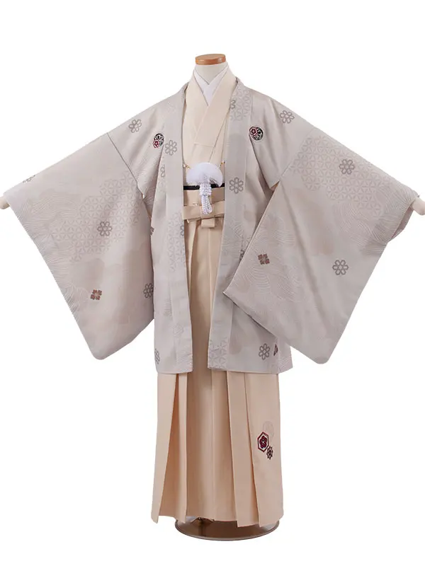 小学校 卒業式 男の子 袴 薄グレージュ 吉祥文様 1990