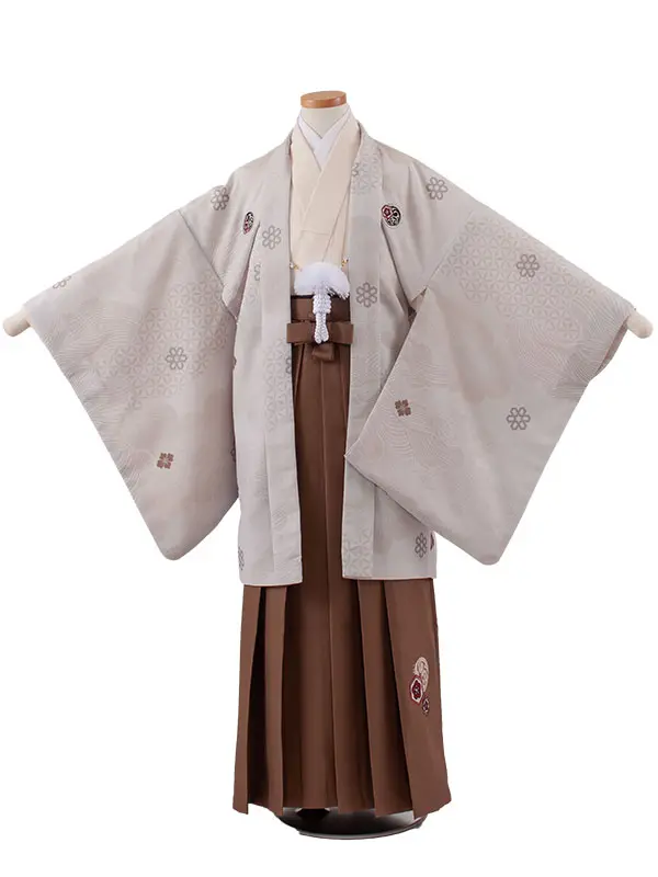 小学校 卒業式 男の子 袴 薄グレージュ 吉祥文様 1991