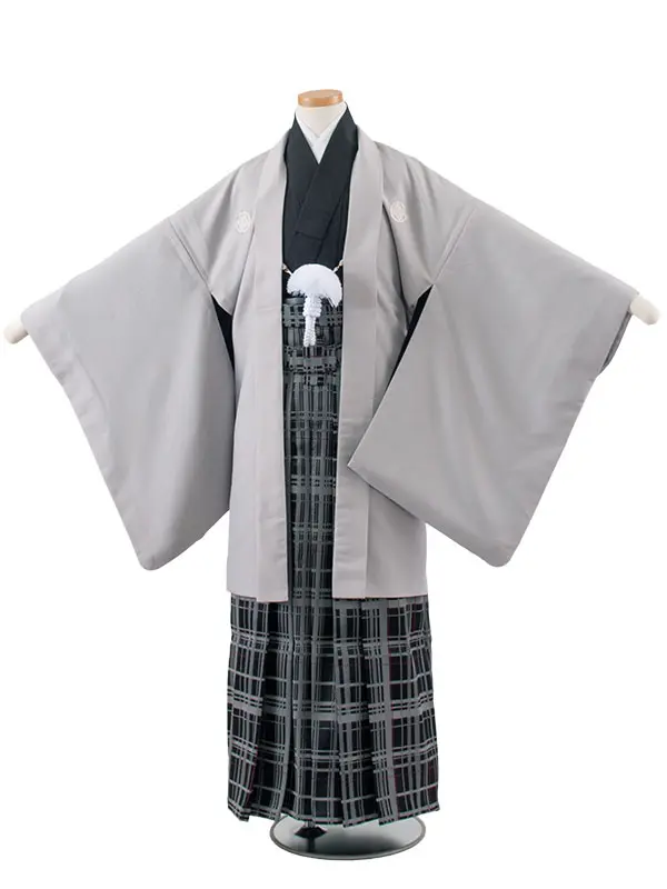 かんたん着付 小学校 卒業式 男の子 袴 グレー 1993