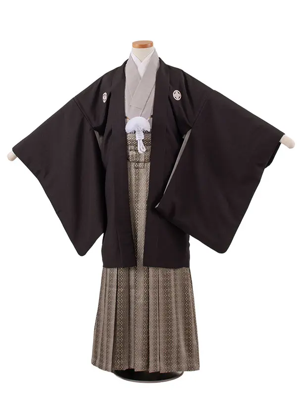 かんたん着付 小学校 卒業式 男の子 袴 黒地 1995