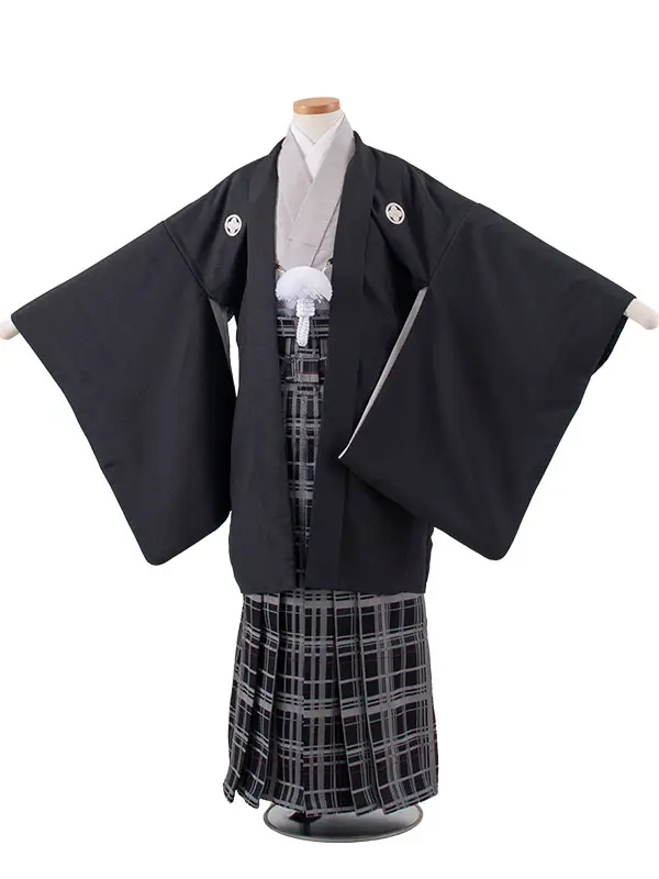 かんたん着付 小学校 卒業式 男の子 袴 黒地 1996