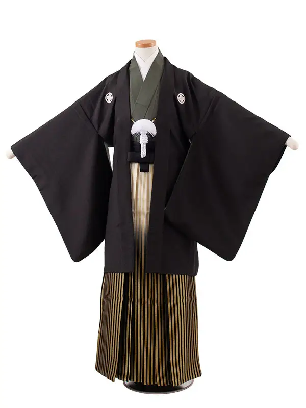 かんたん着付 小学校 卒業式 男の子 袴 黒地 1999