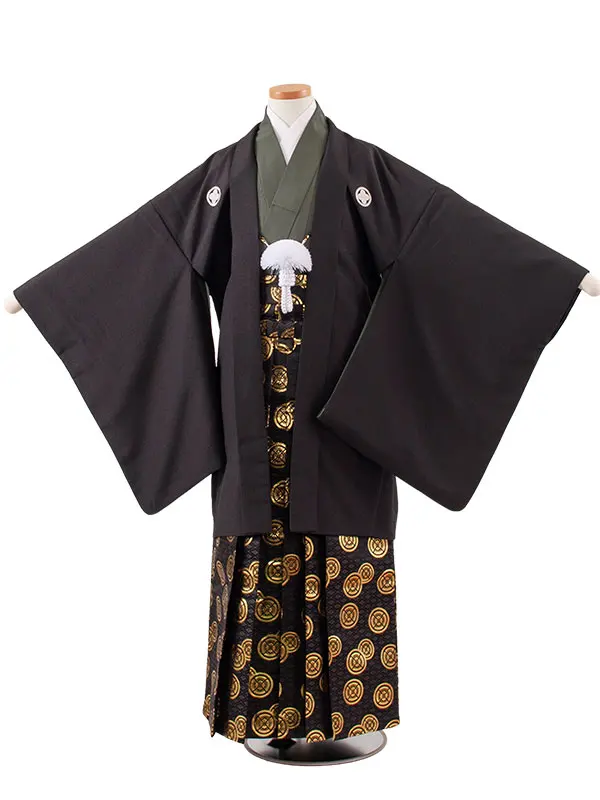 かんたん着付 小学校 卒業式 男の子 袴 黒地 2000