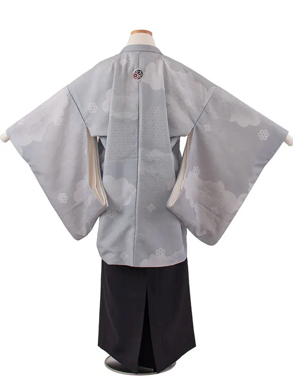 かんたん着付 小学校 卒業式 男の子 袴 グレー 吉祥文様 2001