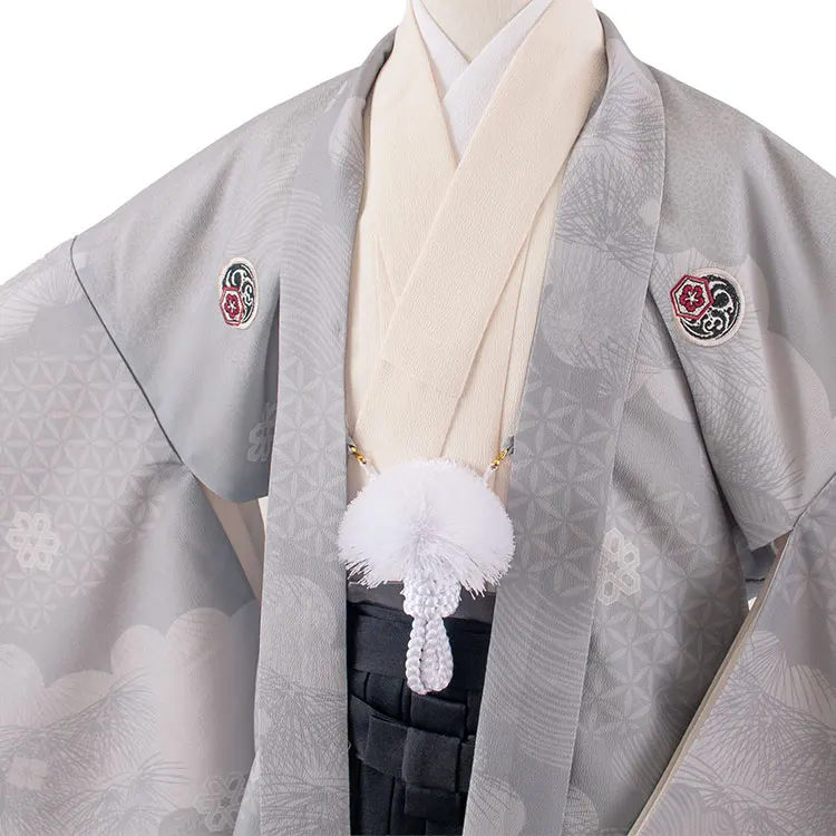 かんたん着付 小学校 卒業式 男の子 袴 グレー 吉祥文様 2001