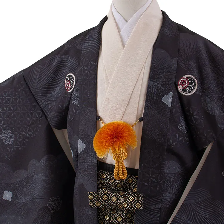 かんたん着付 小学校 卒業式 男の子 袴 黒地 吉祥文様 2024