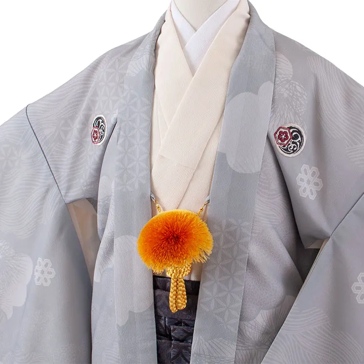 かんたん着付 小学校 卒業式 男の子 袴 グレー 吉祥文様 2028