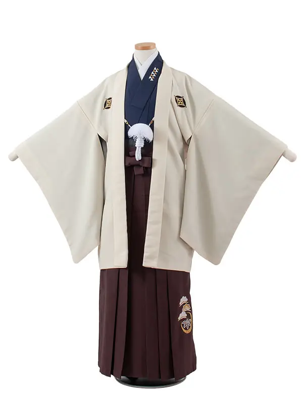 かんたん着付 小学校 卒業式 男の子 袴 クリーム 2100