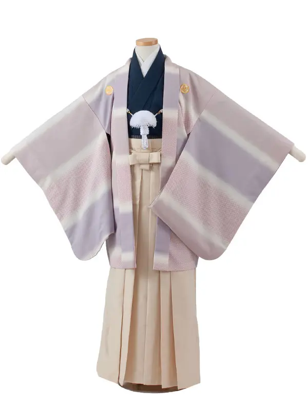 かんたん着付 小学校 卒業式 男の子 袴 紫ぼかし 2107