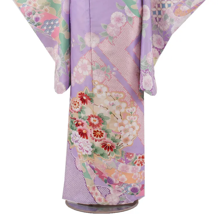 ジュニア着物 ラベンダー 華熨斗 9044