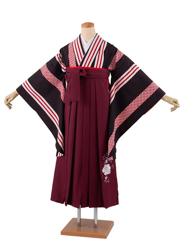 小学生卒業袴レンタル（女の子） 黒地 B003