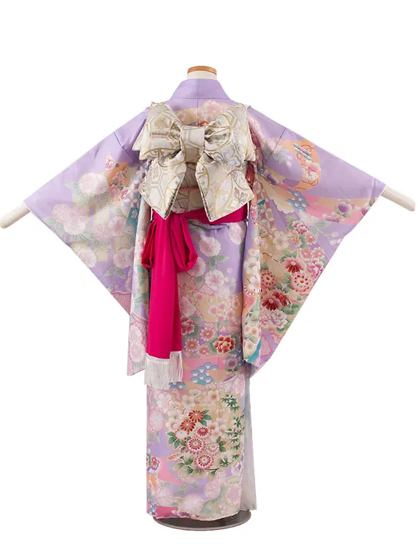 ジュニア着物 ラベンダー 華熨斗 C023