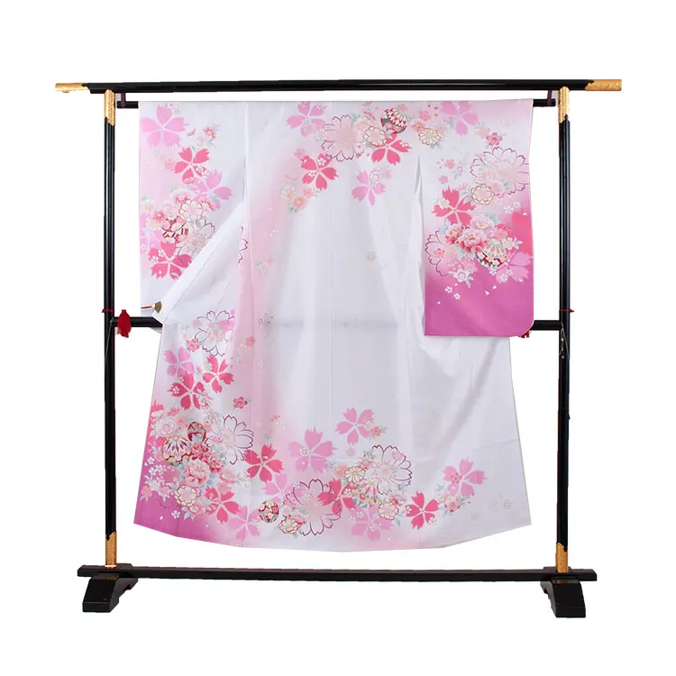 ジュニア着物 白地 桜 C025