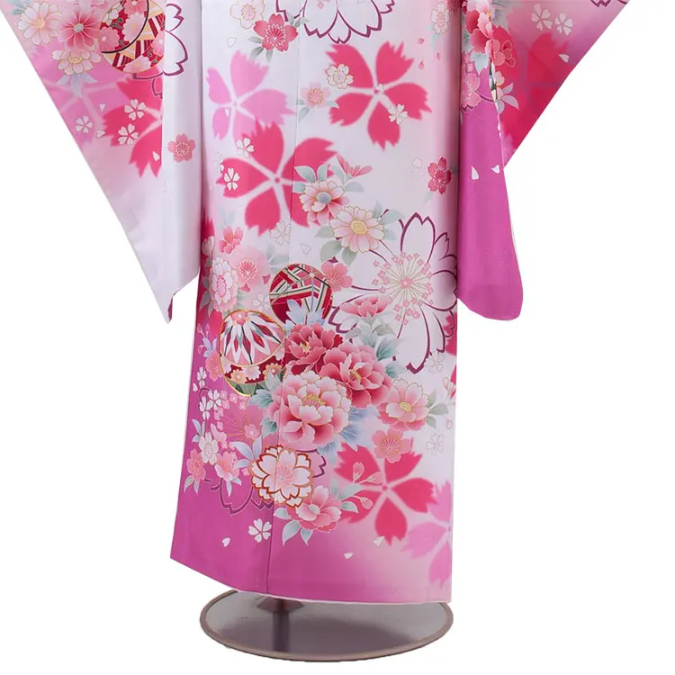 ジュニア着物 白地 桜 C025