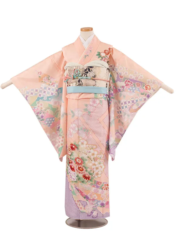 ジュニア着物 ピーチフィズ 華熨斗 C029