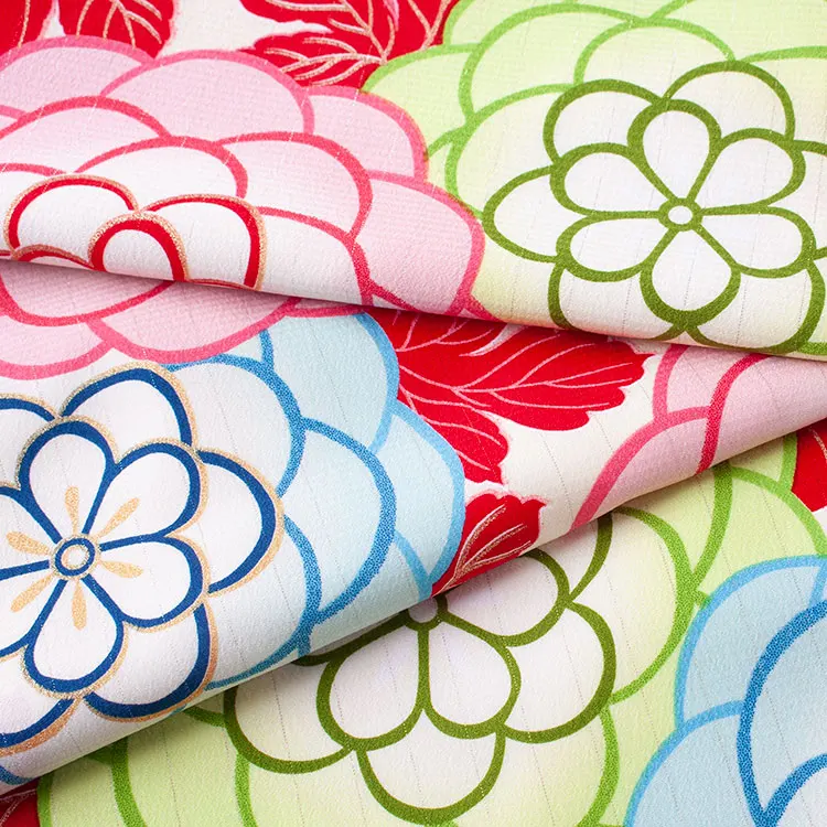 ジュニア着物 クリーム 菊 C034