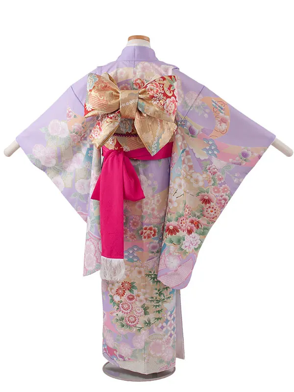 ジュニア着物 ラベンダー 華熨斗 C038