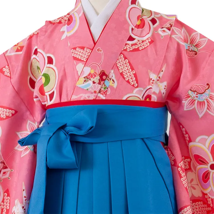 女児袴レンタル（7歳女の子） ピンク ねじり梅 吉祥文様 A110