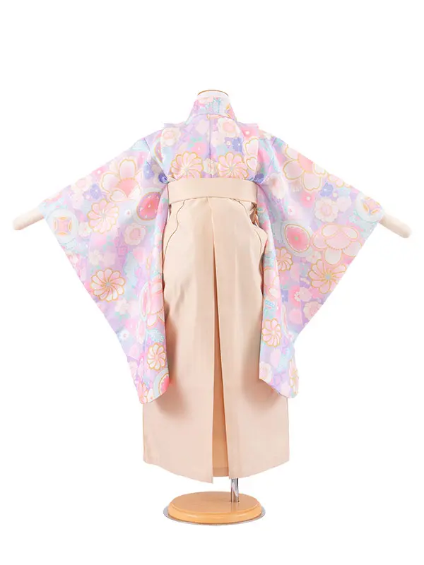 女児袴レンタル（5歳女の子） ラベンダー ねじり梅 A154