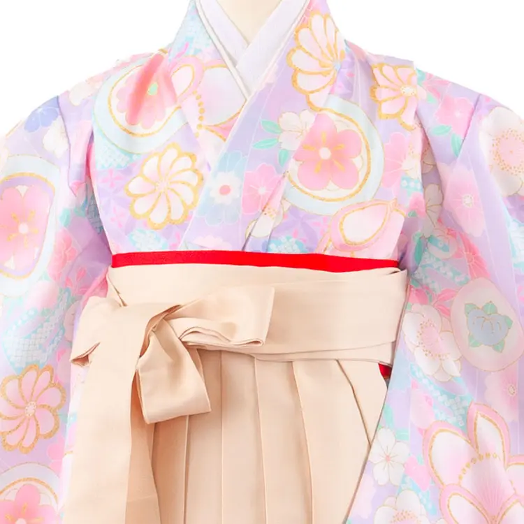 女児袴レンタル（5歳女の子） ラベンダー ねじり梅 A154